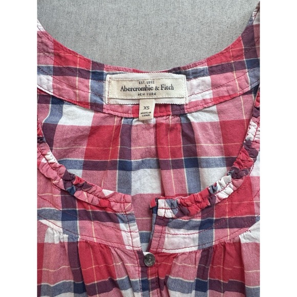 Abercrombie Fitch Women's Top XS Western Sleeveless Tank Plaid Picnic Travel - Picture 4 of 6